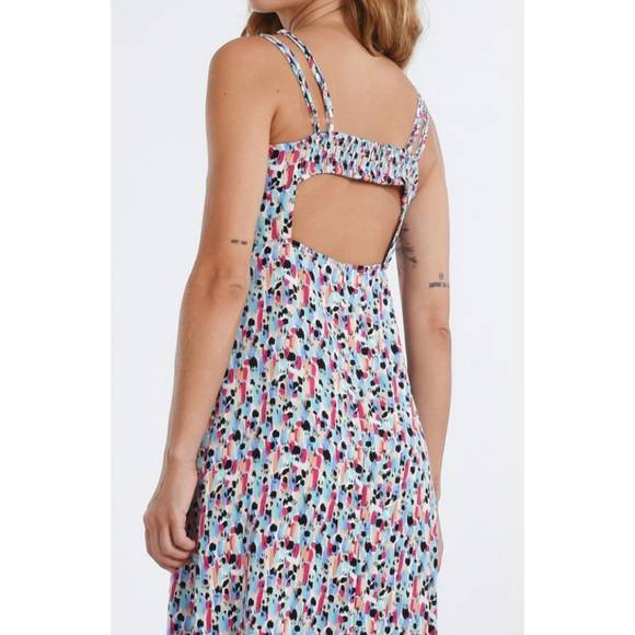 NEW MOLLY BRACKEN ladies long printed woven dress in black dany - Picture 2 of 3